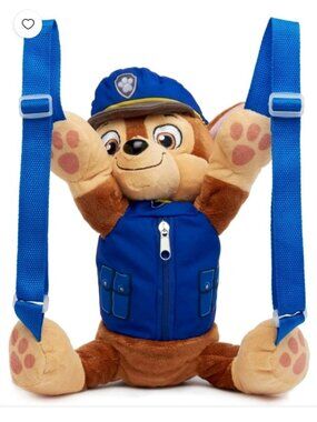 Paw Patrol Chase Plush Backpack Zippered Storage Pouch Adjustable Straps Nic